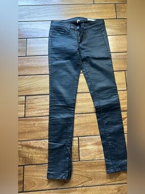 rag & bone Coated Legging Zipper Jeans in Navy Seal
